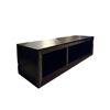 Image 1 : Modern Matte Black TV Stand - Low-Profile Media Console with Open Shelving