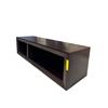 Image 2 : Modern Matte Black TV Stand - Low-Profile Media Console with Open Shelving