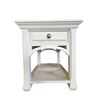 Image 1 : Magnussen Heron Style Cove End Table - Chalk White Farmhouse Style with Drawer