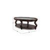 Image 2 : BNIB - Traditional Oval Coffee Table - Dark Cherry Finish with Beveled Glass Inlay