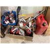 Image 1 : Group of assorted fire extinguishers, jerry can