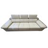 Image 1 : Designer 3-Seater White Leather Sofa - Modern Sculptural Silhouette