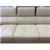Image 3 : Designer 3-Seater White Leather Sofa - Modern Sculptural Silhouette