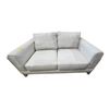 Image 1 : Modern Light Grey Fabric Loveseat - Flared Wing Arms & Sleek Low Profile