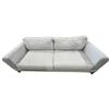 Image 1 : Modern Light Grey Fabric Sofa - Sleek Low-Profile Design with Flared Arms