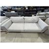 Image 2 : Modern Light Grey Fabric Sofa - Sleek Low-Profile Design with Flared Arms
