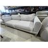 Image 3 : Modern Light Grey Fabric Sofa - Sleek Low-Profile Design with Flared Arms
