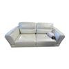 Image 1 : Luxury Pearl White Leather Sofa - Contemporary Diamond Stitch Accents