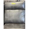 Image 4 : Modular Grey Leather Armless Chair - Sectional Component