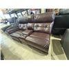Image 2 : Amax Leather Luxury Brown Leather Theater Loveseat with Center Console (power recliner on one side)
