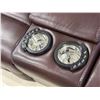 Image 4 : Amax Leather Luxury Brown Leather Theater Loveseat with Center Console (power recliner on one side)