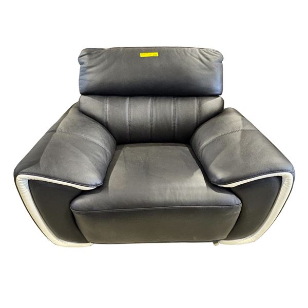 Modern Two-Tone Black & White Armchair - Flared "Jude" Racing Design