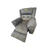 Image 1 : Modern Charcoal Grey Fabric Recliner - Plush Biscuit-Tufted Back & Seat