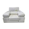 Image 1 : Mazarian Designer White Leather Lounge Chair - Ultra-Modern Minimalist Seating