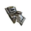 Image 1 : Amax Leather - Premium Black Leather Recliner - Plush Overstuffed Design & Pillow-Top Arms