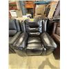 Image 5 : Amax Leather - Premium Black Leather Recliner - Plush Overstuffed Design & Pillow-Top Arms