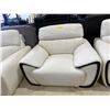 Image 2 : Mazarian Matisse Milano Style Designer Accent Chair - White/Black Leather
