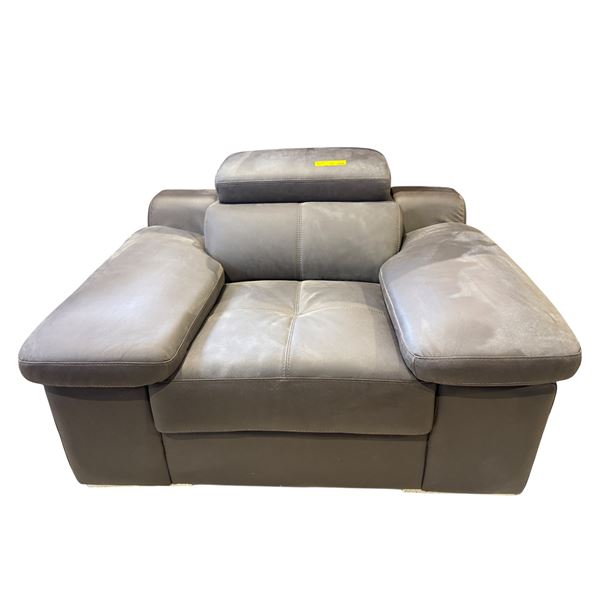 Mazarian Matisse Milano Style Designer Accent Chair - Charcoal Grey Soft Touch