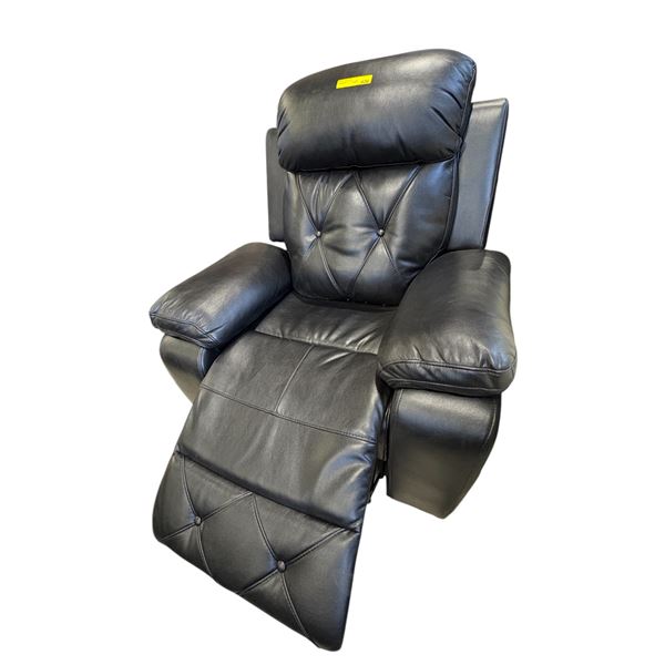 Amax Leather Modern Black & White Manual Rocker Recliner - Two-Tone "Jude" Flared Design