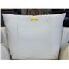 Image 3 : Mazarian Modern White Leather Armchair - Oversized Scroll Arms & Plush Back Cushion