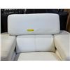 Image 3 : Modern White Leather Armchair - Oversized Bolster Arms & Chrome Sled Base