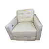 Image 1 : Modern Cream Leather Power Reclining Armchair - Integrated USB Port (missing power adapter)