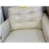 Image 3 : Modern Cream Leather Power Reclining Armchair - Integrated USB Port (missing power adapter)