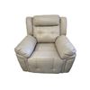 Image 1 : Amax Leather Oversized Taupe Leather Power Recliner - Plush Biscuit-Tufted Back & Pillow Arms (missi