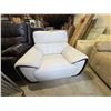 Image 2 : Mazarian Matisse Milano Style Designer Accent Chair - White/Black Leather
