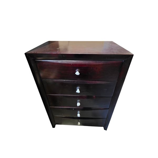 Dark Wood 5-Drawer Chest, H48" x W31.5" x D16.5"