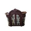 Image 1 : Elegant Ornate Glass Hutch Top - Rich Cherry Finish with Shell Carvings