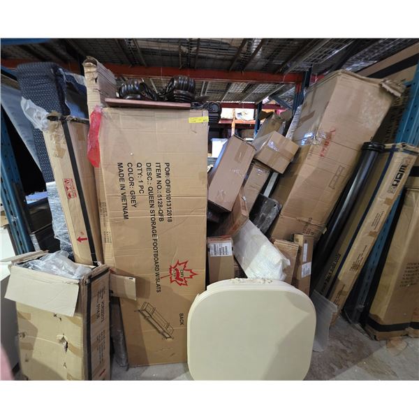 Large lot of assorted furniture - headboards, footboards, tables, chairs etc.