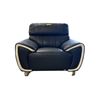 Image 1 : Mazarian Modern Two-Tone Black & White Armchair - Flared "Wing" Arms & Chrome Legs