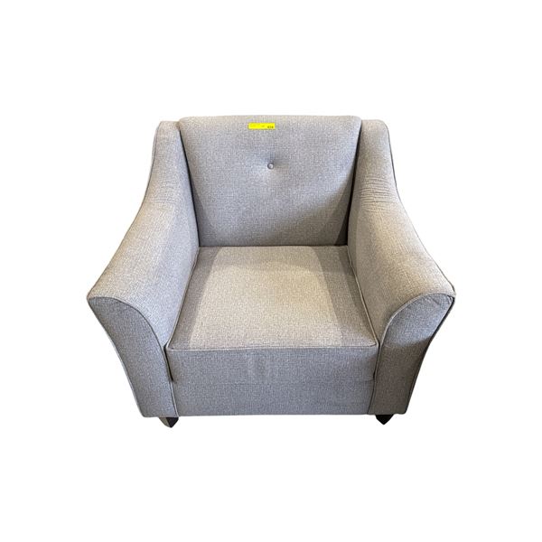 Elegant Light Grey Club Chair - Tapered Silhouette