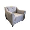 Image 3 : Elegant Light Grey Club Chair - Tapered Silhouette
