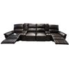 Image 1 : 4-Seat Home Theater Manual Reclining Sectional - Chocolate Leather with Dual Consoles
