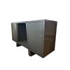 Image 1 : Modern High-Gloss Grey Sideboard - Unique Angular "V" Design & Open Shelf