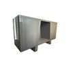 Image 2 : Modern High-Gloss Grey Sideboard - Unique Angular "V" Design & Open Shelf