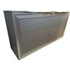 Image 2 : New - Modern Metallic Silver 6-Drawer Dresser - Sleek Stepped-Frame Design (handles and legs inside 