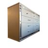 Image 1 : Glam Silver Crocodile 9-Drawer Dresser - Mirrored Accents