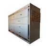 Image 2 : Glam Silver Crocodile 9-Drawer Dresser - Mirrored Accents