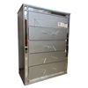 Image 1 : BNIB - Glam Silver Crocodile 5-Drawer Highboy Chest - Mirrored Inlays (handles & legs inside drawers