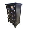 Image 3 : BNIB - Prentice Black 5-Drawer Chest - Classic Transitional Highboy