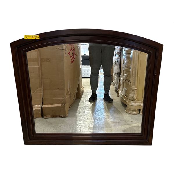 3PC New - Traditional Arched Wood Mirror - Rich Cherry Finish, Elegant Crown Silhouette (2 new in bo