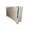 Image 1 : New - Modern 6-Drawer Dresser - Off-White Finish with Mirrored Inlay Trim & Tapered Feet (handles an