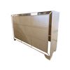 Image 2 : New - Modern 6-Drawer Dresser - Off-White Finish with Mirrored Inlay Trim & Tapered Feet (handles an