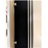 Image 3 : New - Set of 2 Glam Style Mirrored Bedside Tables, Gray Faux-Leather Texture (handles & leg drawer)