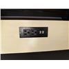Image 4 : New - Set of 2 Glam Style Mirrored Bedside Tables, Gray Faux-Leather Texture (handles & leg drawer)