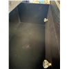 Image 2 : New - Modern Black Croc-Textured 2-Drawer Nightstand - Silver Frame & Trim (handles and legs inside 