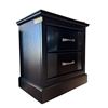 Image 1 : Modern Black 2-Drawer Nightstand - Sleek Matte Finish with Gold Bow-Style Handles